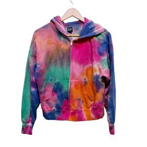 Gap Multicolor Watercolor Zip Front Hoodie Jacket Size S